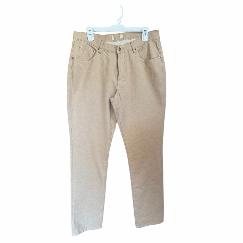 Taylor Stitch Tan Slim‎ Straight Jean Mens Size 33x32 Organic Cotton